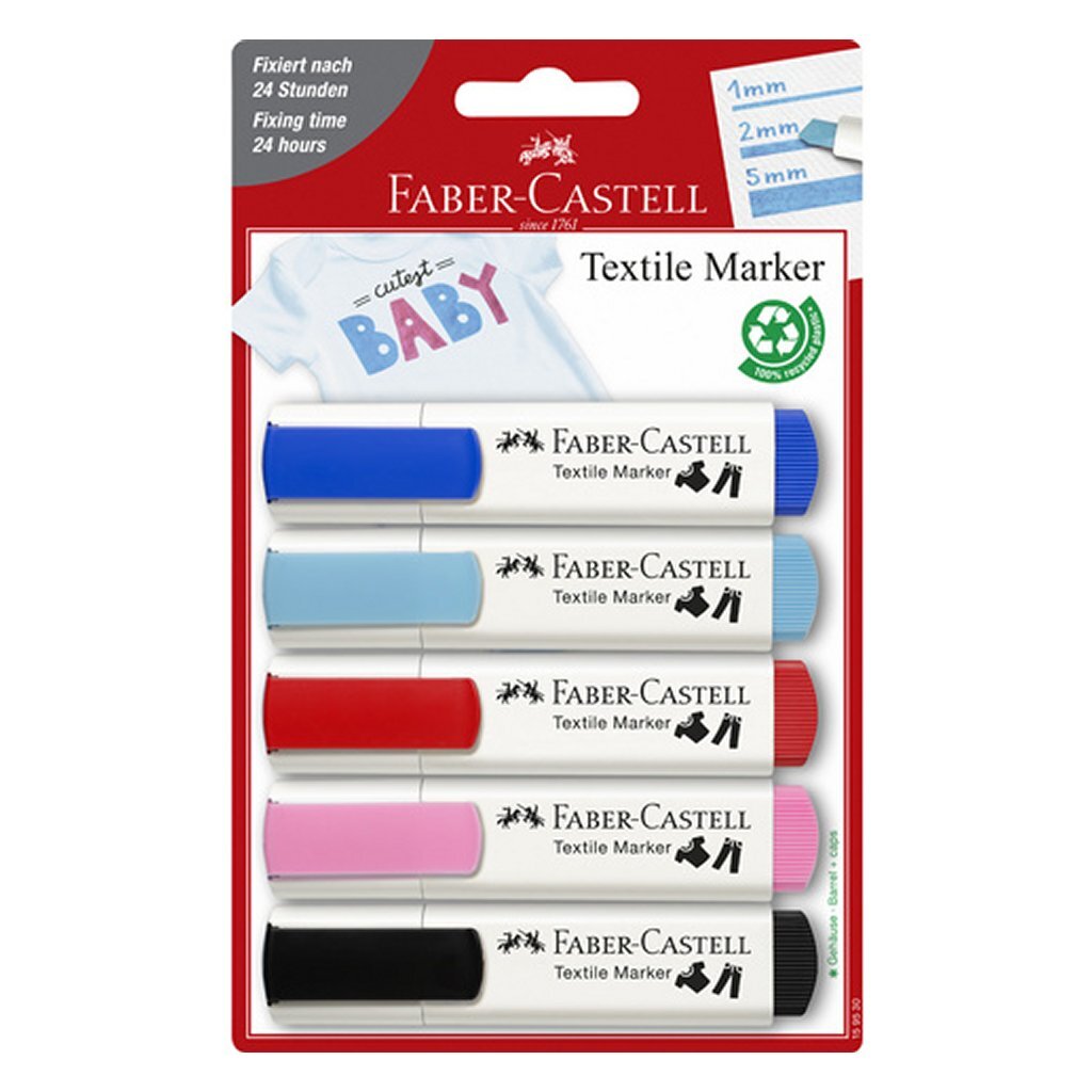 Faber Castell Fc-159530 Textielmarkers Baby 5 Stuks