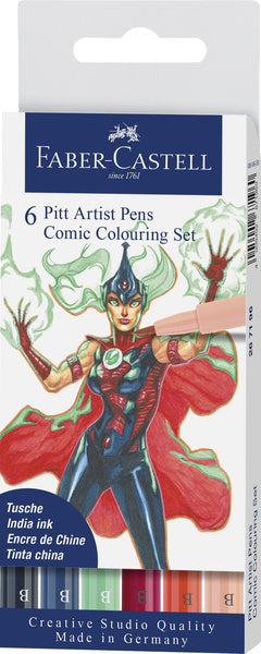Faber Castell Fc-267196 Tekenstift Faber-Castell Pitt Artist Pen Comic 6-Delige Etui