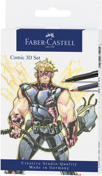 Faber Castell Fc-267191 Tekenstift Faber-Castell Pitt Artist Pen Comic Set 3D