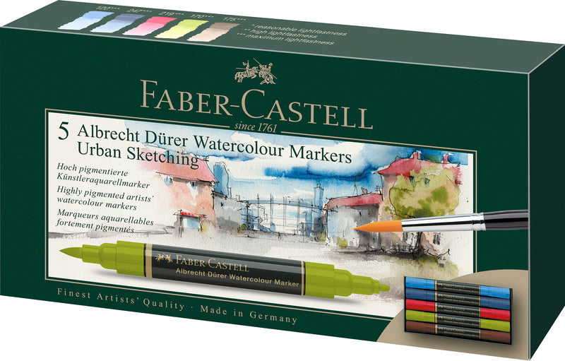 Faber Castell Fc-160308 Aquarel Marker Albrecht D&Uuml;Rer 5 Stuks Urban Sketching