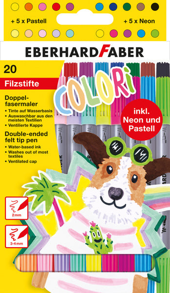 Eberhard Faber Ef-550020 Viltstiften Duo 2 En 3-4Mmetui 20 Stuks