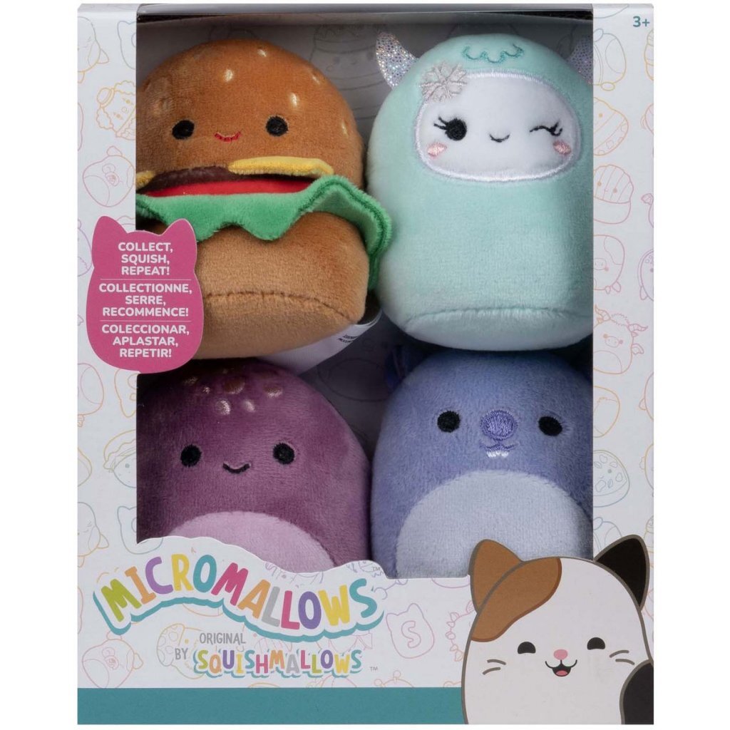 Squishmallows Micromallows Knuffels Carl/Yollie/Javari/Tudor 6.5 Cm