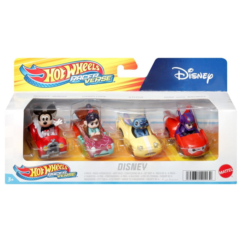 Mattel Hot Wheels Racevers Disney 4 Pack