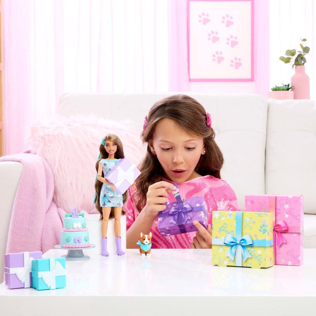 Barbie Party Unboxed Pop Met Blauwe Jurk
