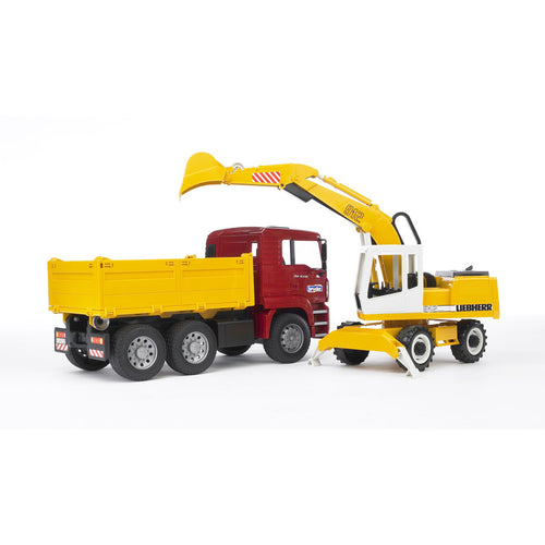 Bruder 2751 Man Tga Kiepauto Met Liebherr Graafmachine