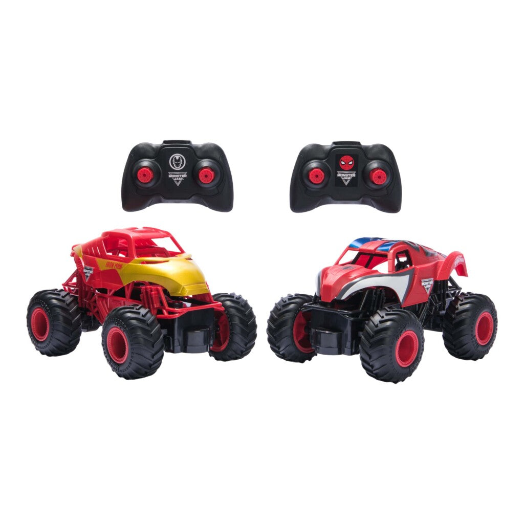 Monster Jam Rc Pack Spiderman &Amp; Iron Man 1:24