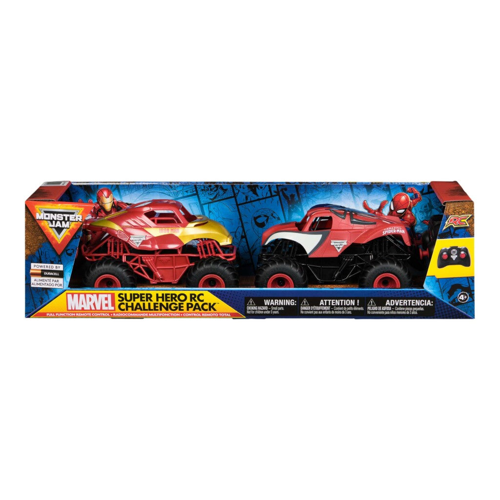Monster Jam Rc Pack Spiderman &Amp; Iron Man 1:24