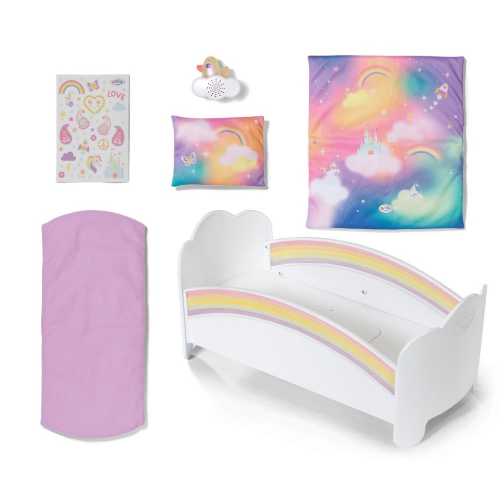 Baby Born Regenboog Bed + Licht En Geluid Wit
