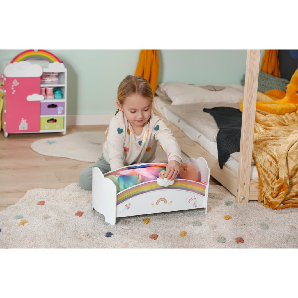 Baby Born Regenboog Bed + Licht En Geluid Wit