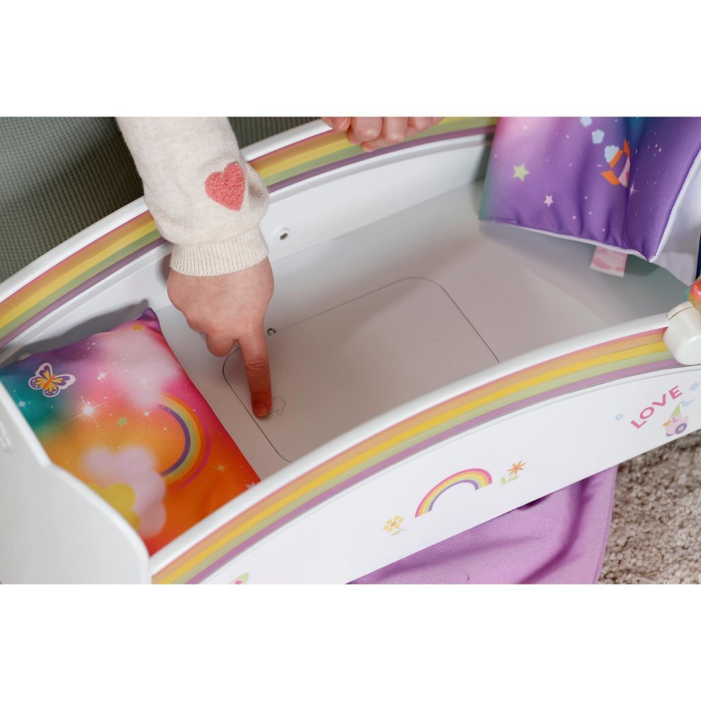 Baby Born Regenboog Bed + Licht En Geluid Wit
