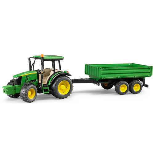 Bruder Tractor John Deere 5115M Met Aanhanger
