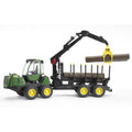 Bruder Tractor John Deere 1210E Met Boomstamgrijper