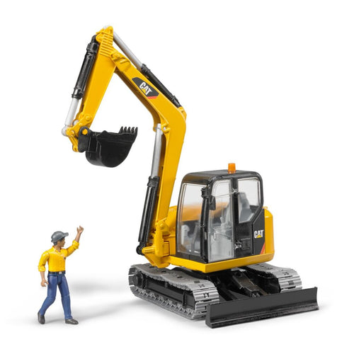Bruder 02466 Cat Minibagger Met Arbeider 1:16