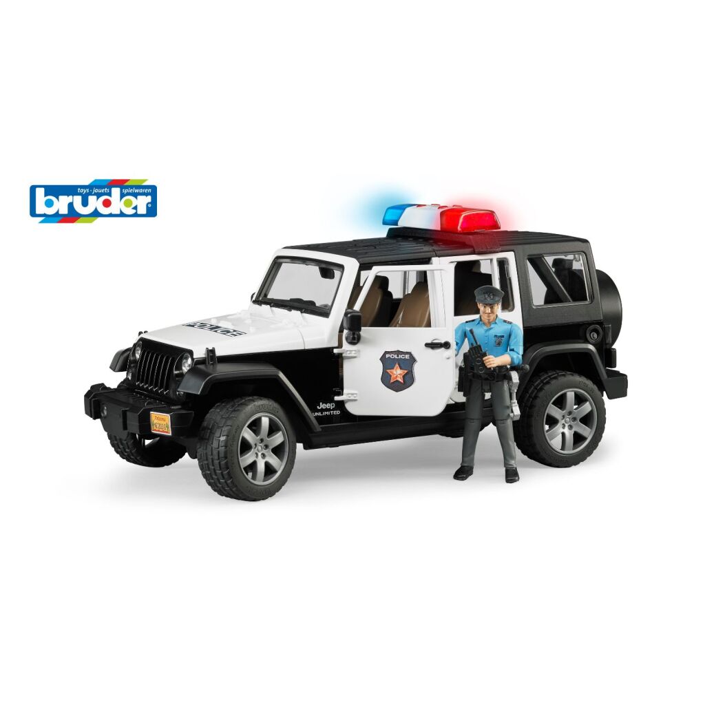 Bruder 02526 Wrangler Politiejeep + Licht En Geluid 1:16