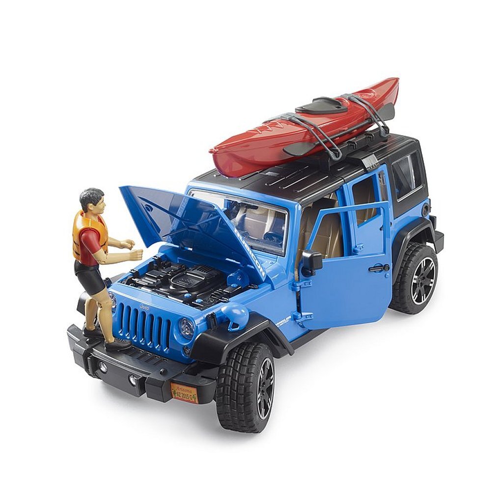 Bruder 02529 Jeep Wrangler Rubicon Unlimited + Kajak En Figuur
