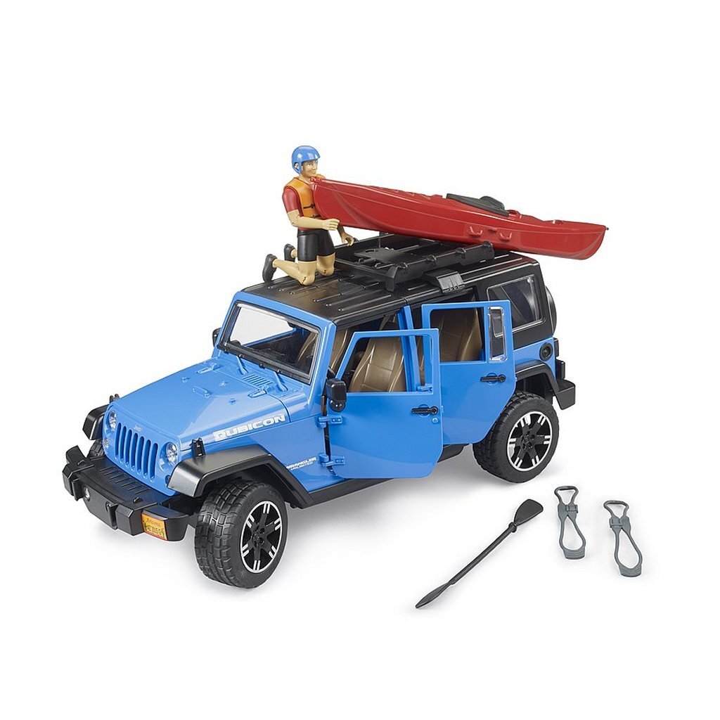 Bruder 02529 Jeep Wrangler Rubicon Unlimited + Kajak En Figuur