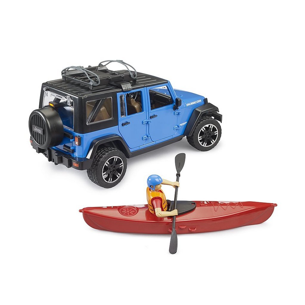 Bruder 02529 Jeep Wrangler Rubicon Unlimited + Kajak En Figuur