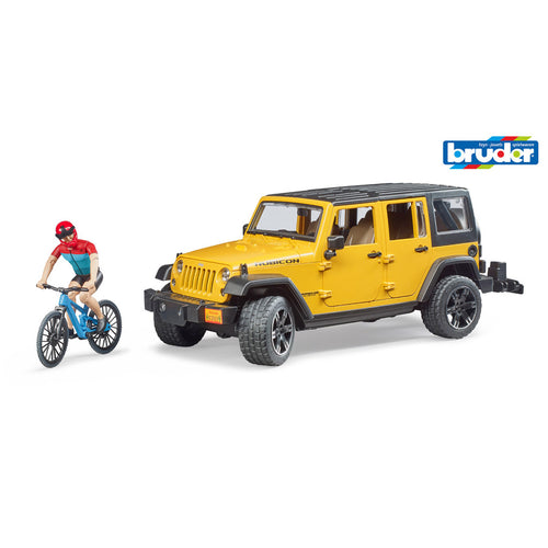 Bruder 02543 Wrangler Rubicon Jeep Met Mountainbiker