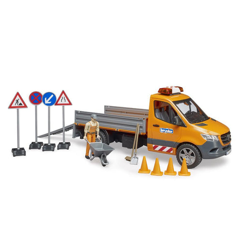 Bruder 02677 Mercedes Benz Sprinter Wegenbouwauto + Licht En Geluid