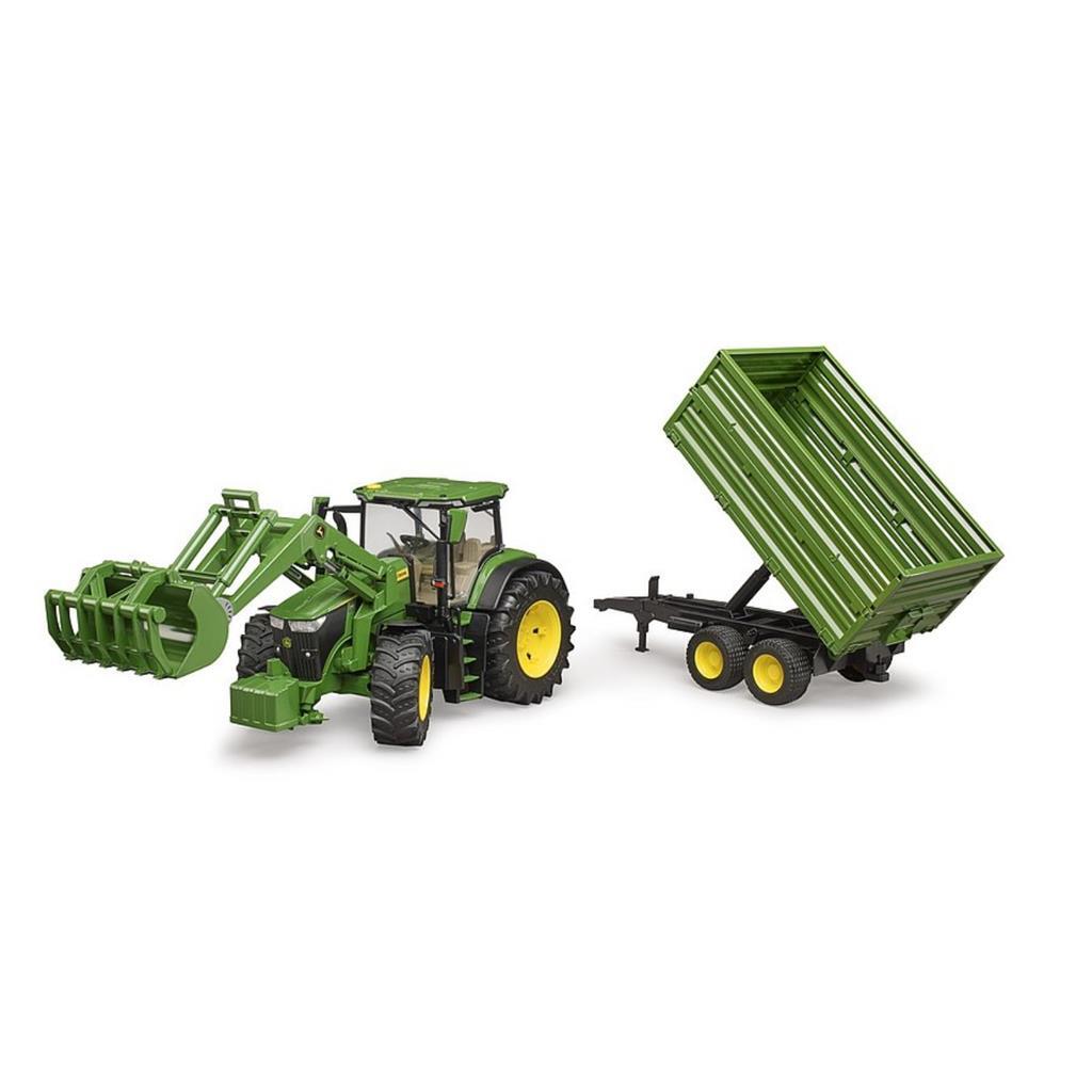 Bruder John Deere 7R 350 Met Voorlader En Aanhanger