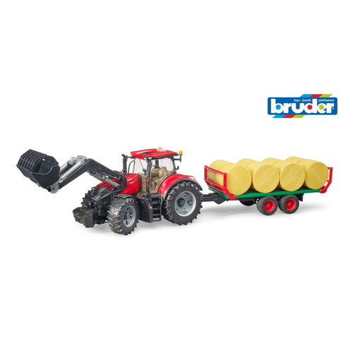 Bruder 03198 Case Ih Optum 300Cvx Tractor + Balenwagen 1:16