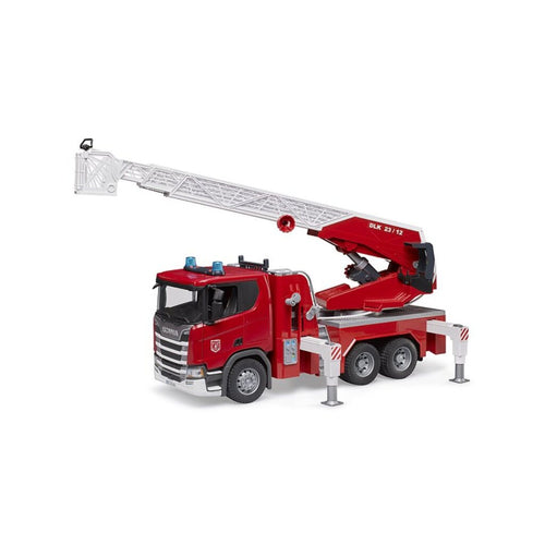 Bruder 03591 Scania Super 560R Brandweerwagen + Draaitafelladder + Waterpomp + Licht En Geluid