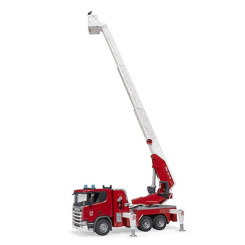 Bruder 03591 Scania Super 560R Brandweerwagen + Draaitafelladder + Waterpomp + Licht En Geluid