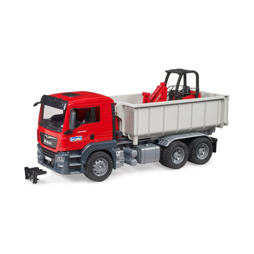 Bruder 03624 Man Vrachtwagen Met Afrolcontainer + Schaeff Minigraafmachine