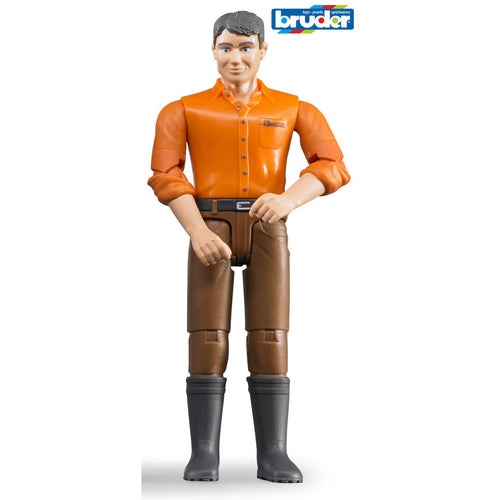 Bruder 60007 Man Met Bruine Broek En Oranje Overhemd