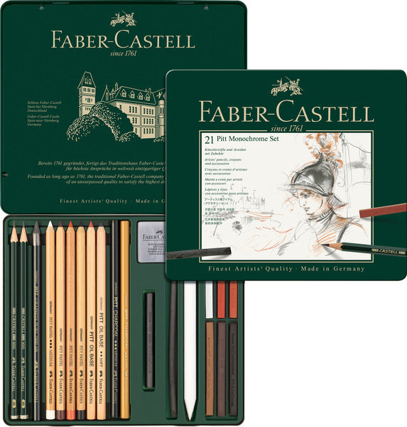 Faber Castell Fc-112976 Pitt Monochrome Set Faber-Castell 21-Delig Medium