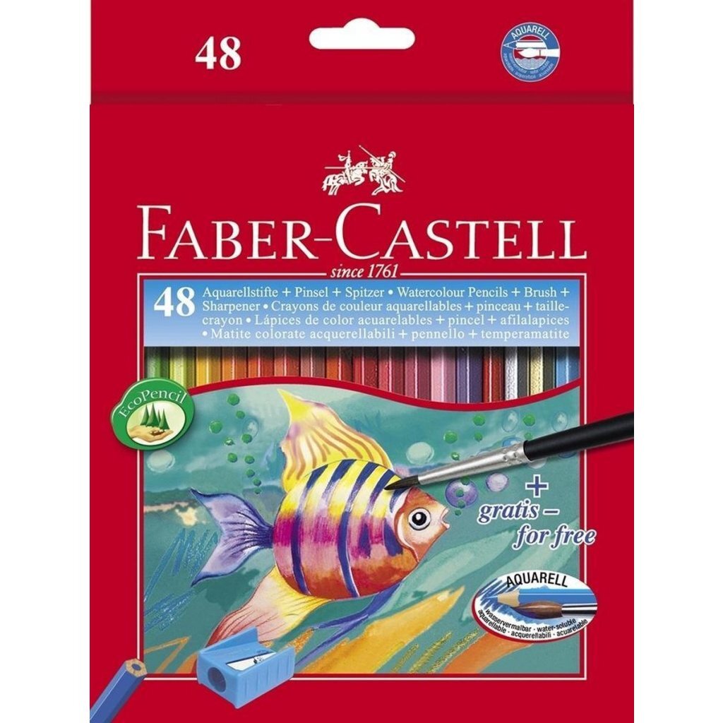 Faber Castell Fc-114448 Aquarelpotloden + Slijper En Penseel 48 Stuks