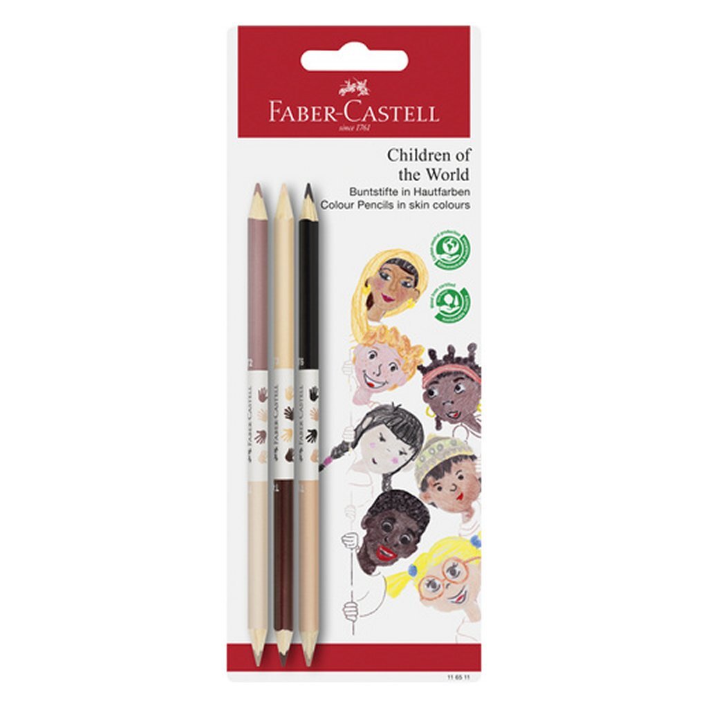 Faber Castell Fc-116511 Children Of The World Bicolor Huidskleurpotloden 3-Kantig 3 Stuks
