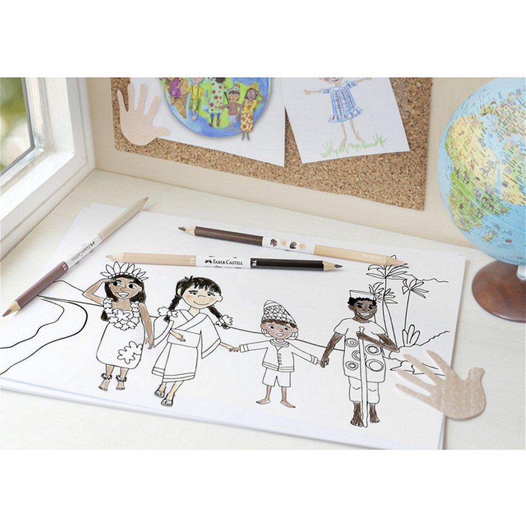 Faber Castell Fc-116511 Children Of The World Bicolor Huidskleurpotloden 3-Kantig 3 Stuks