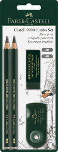 Faber Castell Fc-119398 Potloodset Faber-Castell 9000 Jumbo 2B, 4B, Gum, En Sljiper