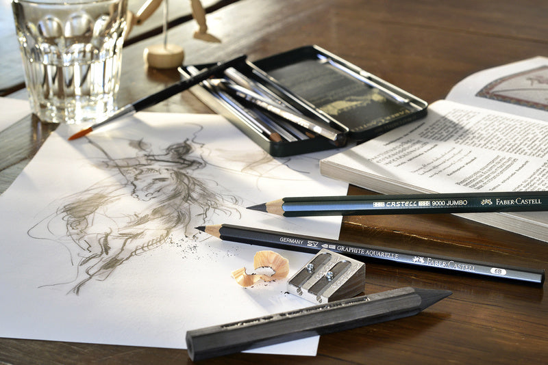 Faber Castell Fc-119398 Potloodset Faber-Castell 9000 Jumbo 2B, 4B, Gum, En Sljiper