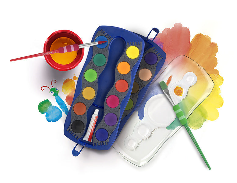 Faber Castell Fc-125020 Waterverfdoos 24 Kleuren +1 Tube Verf Wit