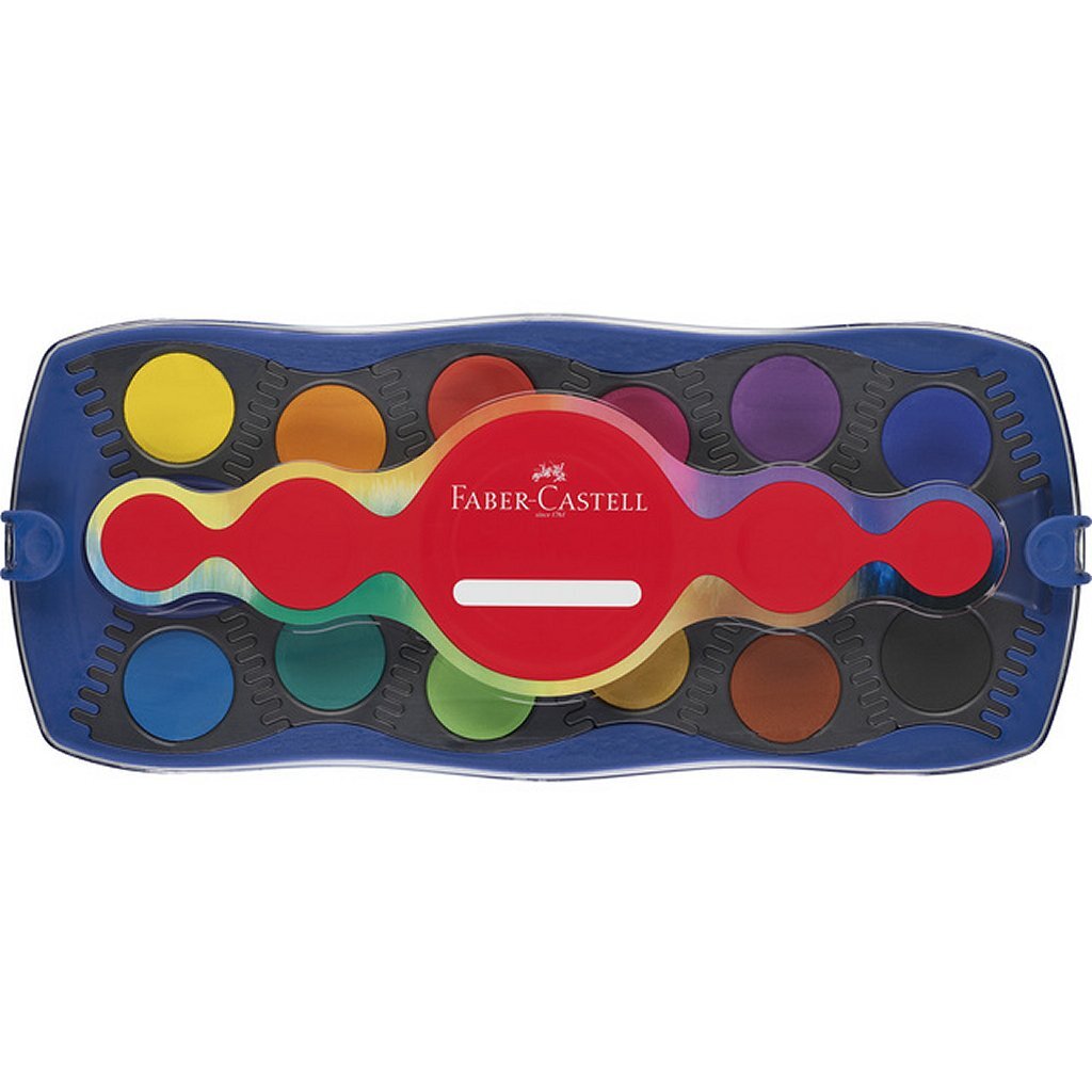 Faber Castell Fc-125020 Waterverfdoos 24 Kleuren +1 Tube Verf Wit