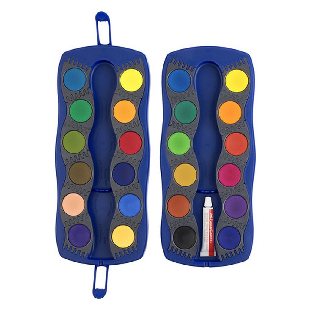 Faber Castell Fc-125020 Waterverfdoos 24 Kleuren +1 Tube Verf Wit