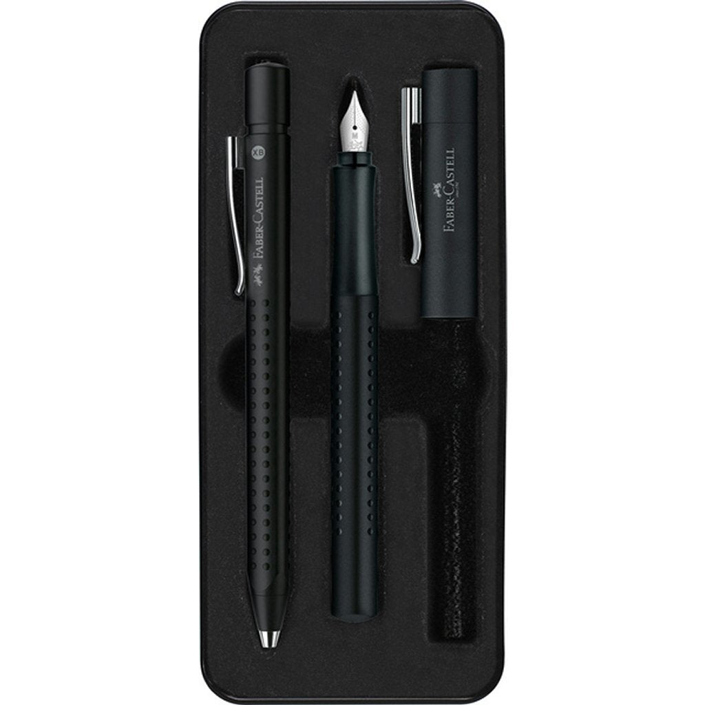 Faber Castell Fc-140983 Balpen + Vulpen Grip Zwart In Geschenkbox
