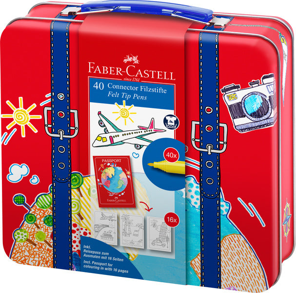 Faber Castell Fc-155535 Viltstiften Faber-Castell Connector In Reiskoffer 46 Stuks