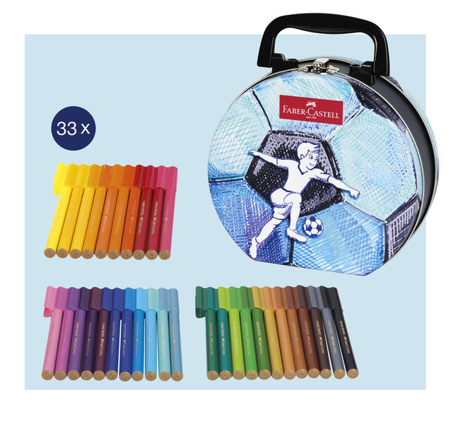 Faber Castell Fc-155538 Viltstift Faber-Castell Connector Koffer "Voetbal" 33 Stuks