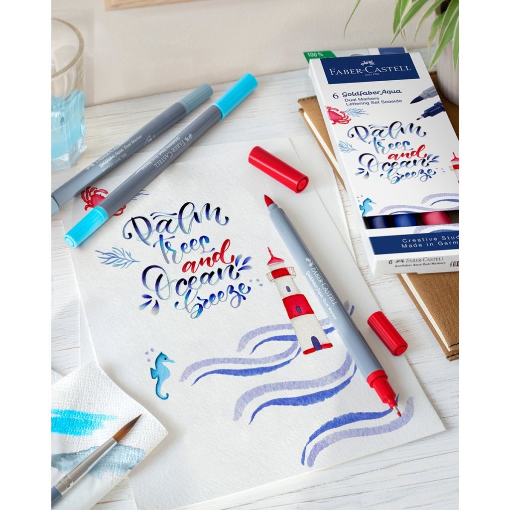 Faber Castell Fc-164519 Duo Aquarelmarker Goldfaber Seaside 6 Stuks