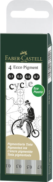 Faber Castell Fc-166004 Tekenpen Ecco Pigment 4-Delig Etui