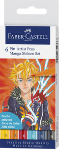 Faber Castell Fc-167157 Tekenstift Faber-Castell Pitt Artist Pen Manga 6-Delig Etui Shônen