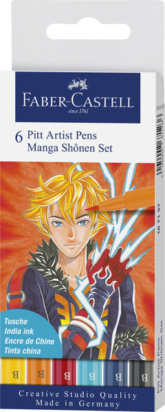 Faber Castell Fc-167157 Tekenstift Faber-Castell Pitt Artist Pen Manga 6-Delig Etui Shônen
