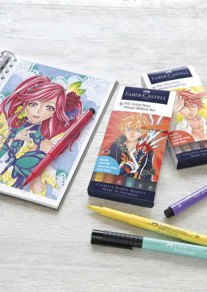 Faber Castell Fc-167157 Tekenstift Faber-Castell Pitt Artist Pen Manga 6-Delig Etui Shônen