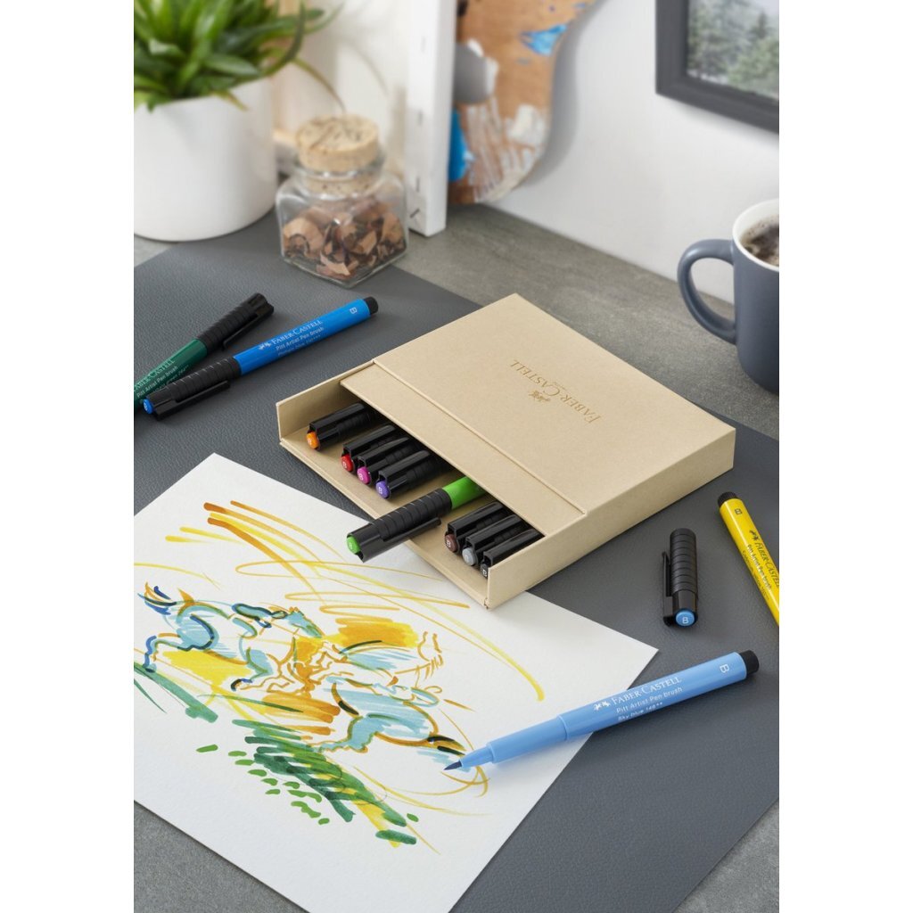 Faber Castell Fc-167190 Tekenstift Pitt Artist Pen Brush 12 Stuks