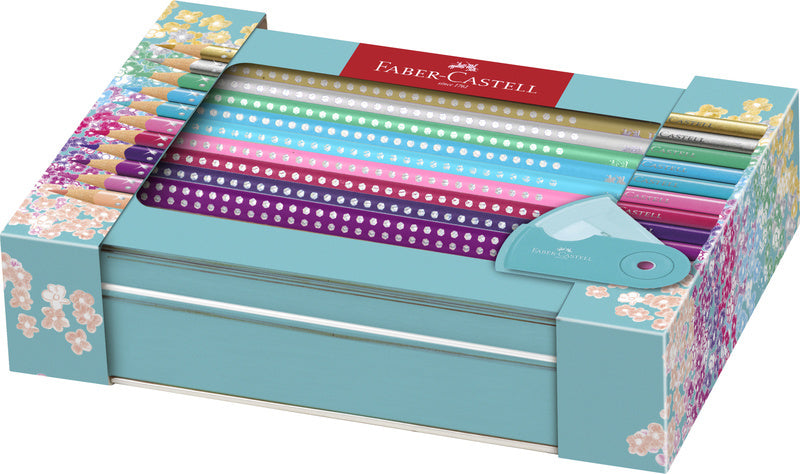 Faber Castell Fc-201641 Sparkle Set Faber-Castell 20X Kleurpotloden En 1X Mini Puntenslijper