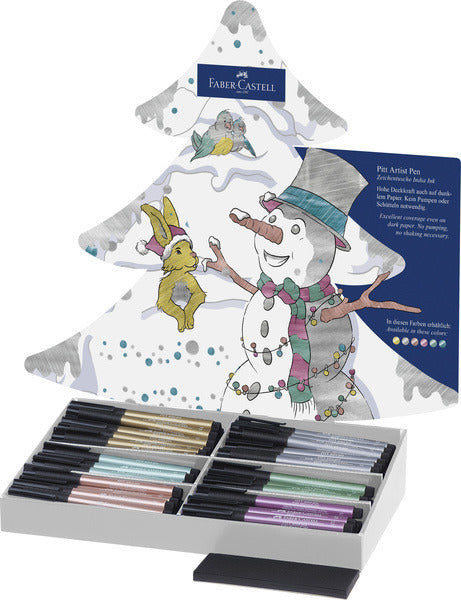 Faber Castell Fc-267112 Tekenset Pitt Artist Pen Kerstdisplay