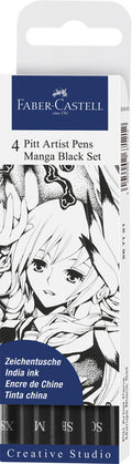 Faber Castell Fc-267121 Tekenstift Pitt Artist Pen Manga 4-Delig Etui Zwart